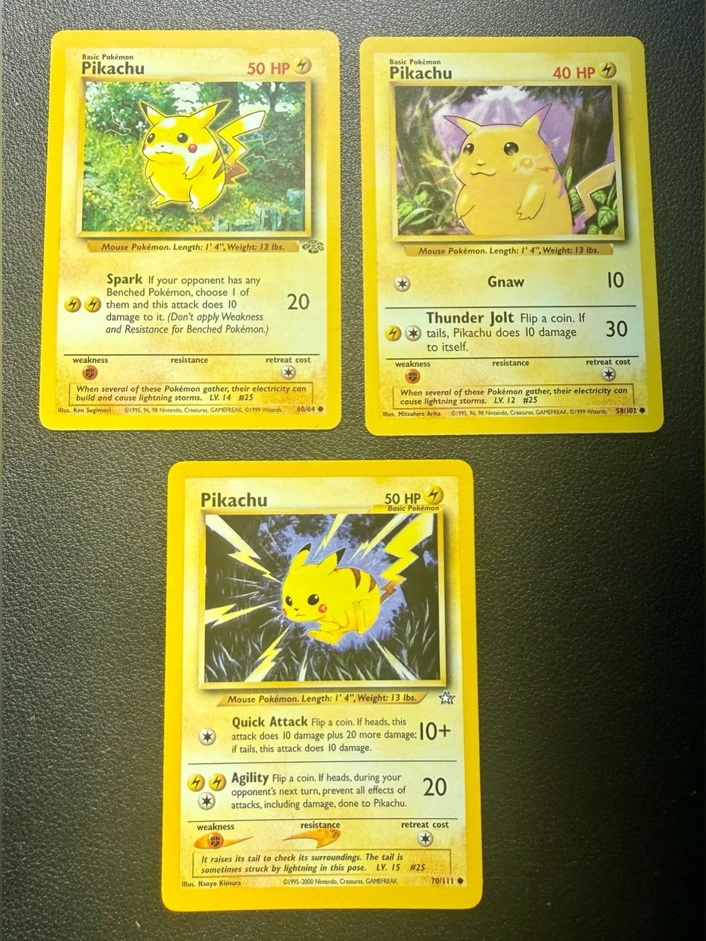 Pokemon - Set of 3 Pikachu Cards